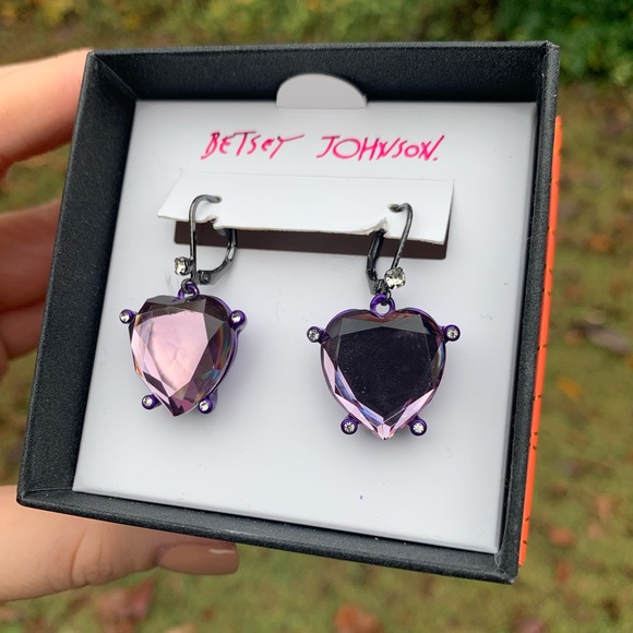 NWT Purple Glass Rhinestone Hearts - Picture 4 of 9